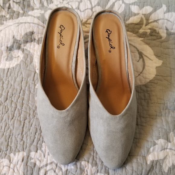 Qupid NWT Vegan Suede Slip On Mule 6 - Picture 2 of 9